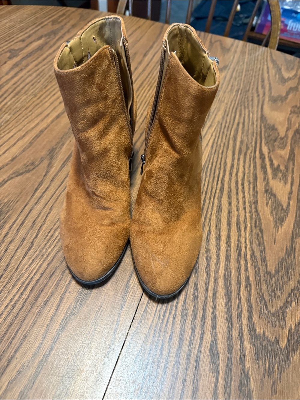 Nine West Chestnut Suede Ankle Booties